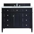 James Martin Vanities Brittany 48in Single Vanity, Victory Blue w/ 3 CM Carrara Marble Top 650-V48-VBL-3CAR